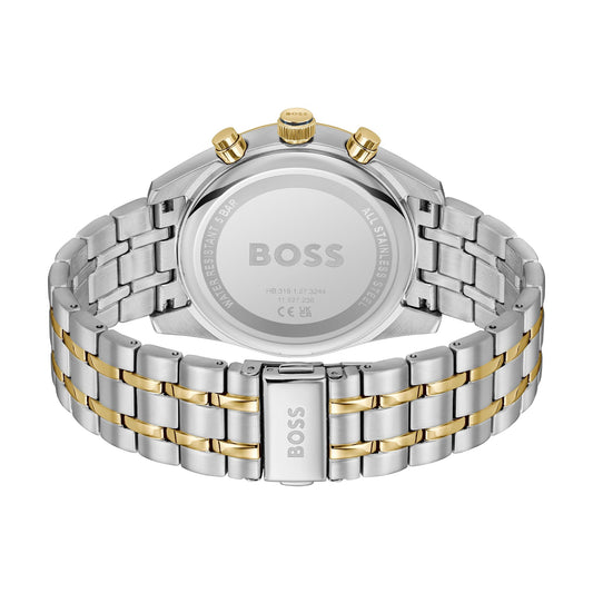 Sky Traveller Steel and Gold Tone 44 mm BOSS Watch