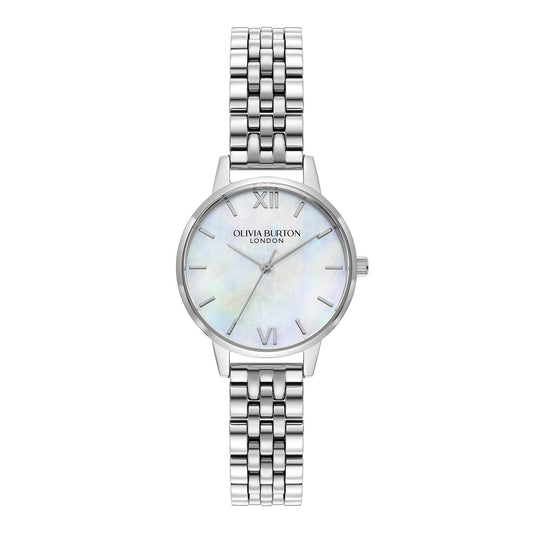 Classic 30mm White & Silver Bracelet Watch