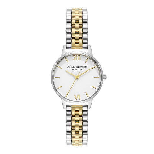 Ladies 30mm White & Two Tone Bracelet Watch