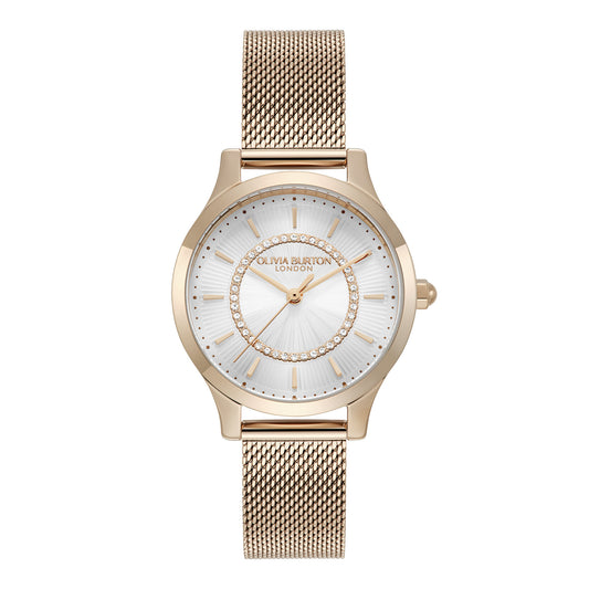 Classic 30mm Wonderlust White & Rose Gold Mesh Watch