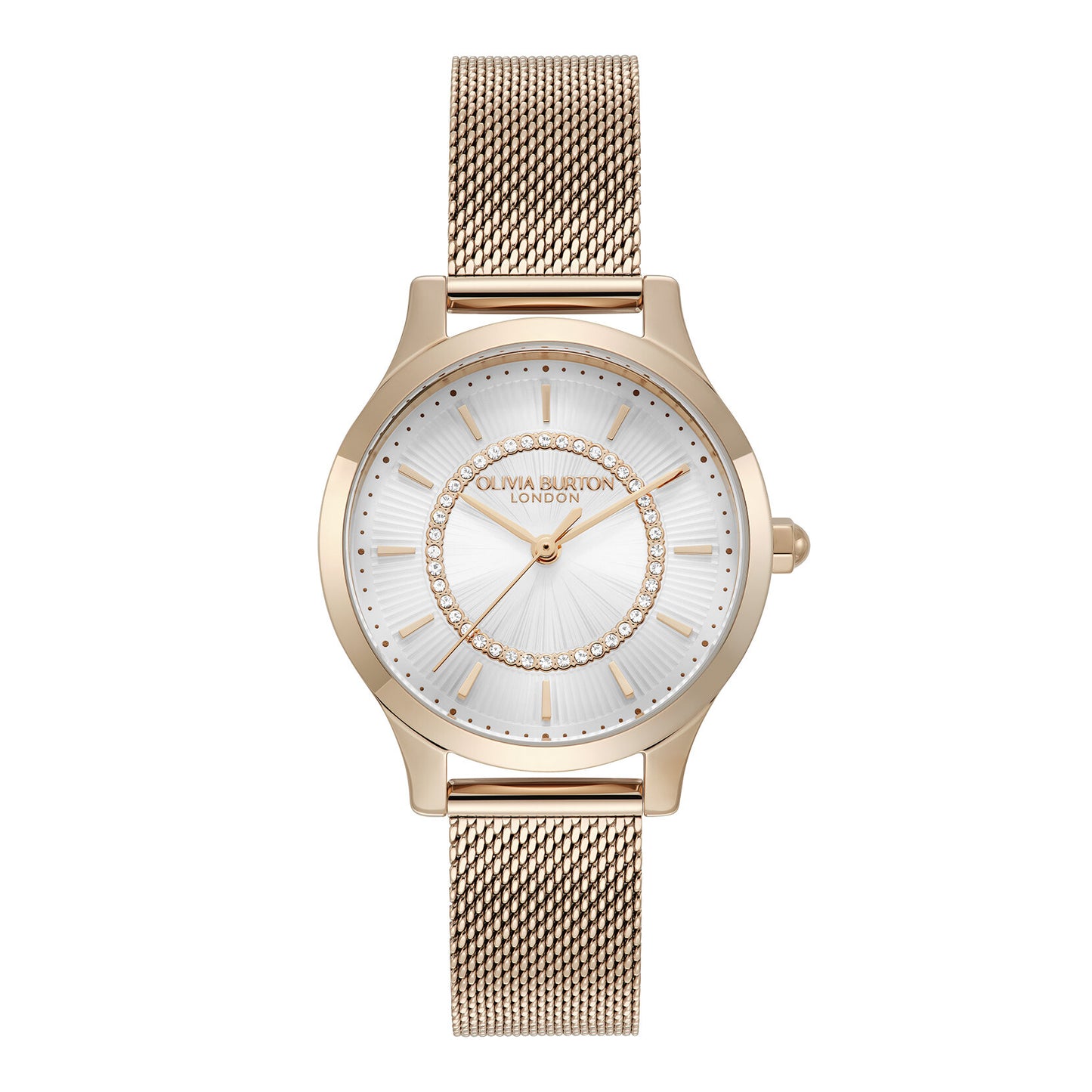 Classic 30mm Wonderlust White & Rose Gold Mesh Watch