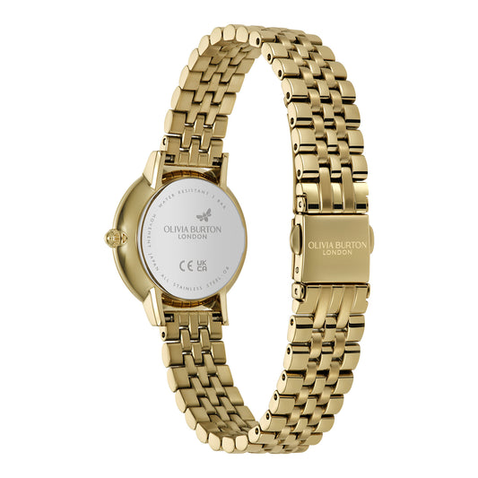 Signature 28mm Honeycomb Ultra Slim Forest Green & Gold Bracelet Watch