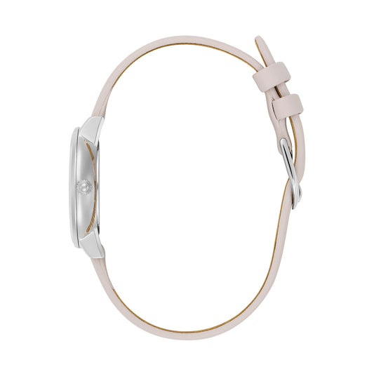 Signature 28mm Honeycomb Ultra Slim Silver & Primrose Leather Strap Watch