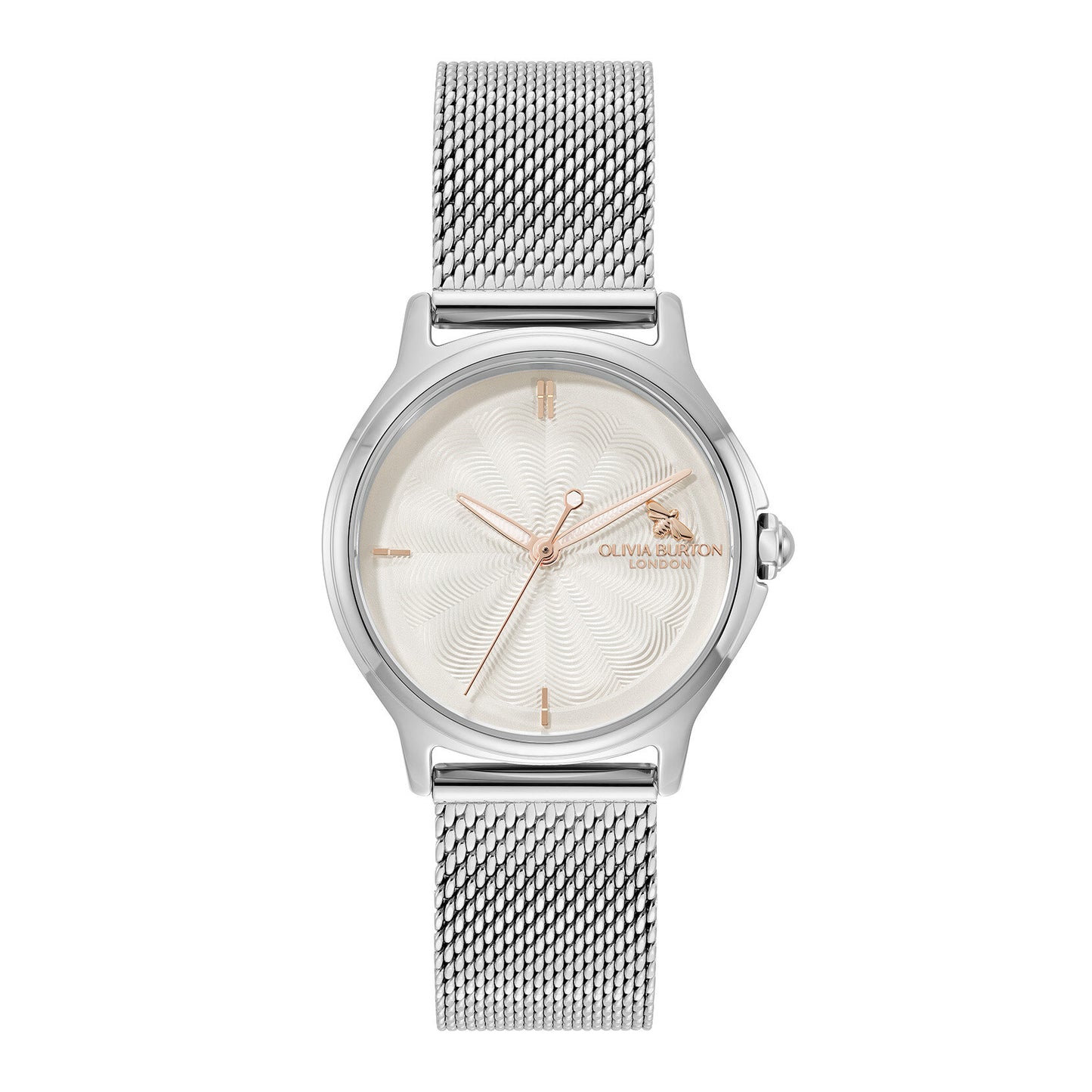 Signature 30mm Classic Bee White & Silver Mesh Watch