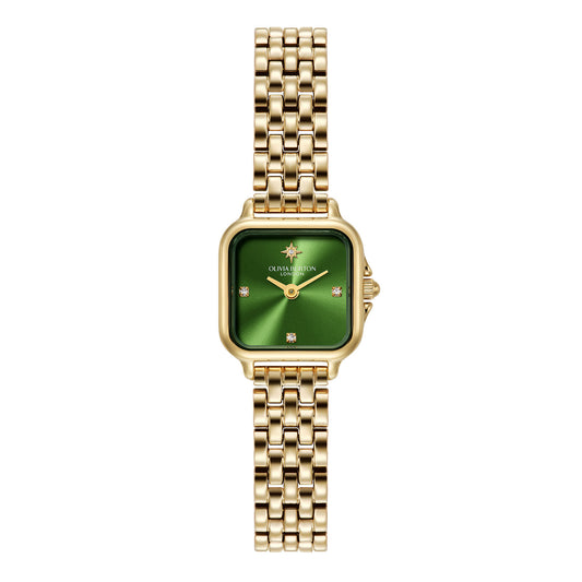 Classic 20mm Mini Grosvenor Deep Green & Gold Bracelet Watch