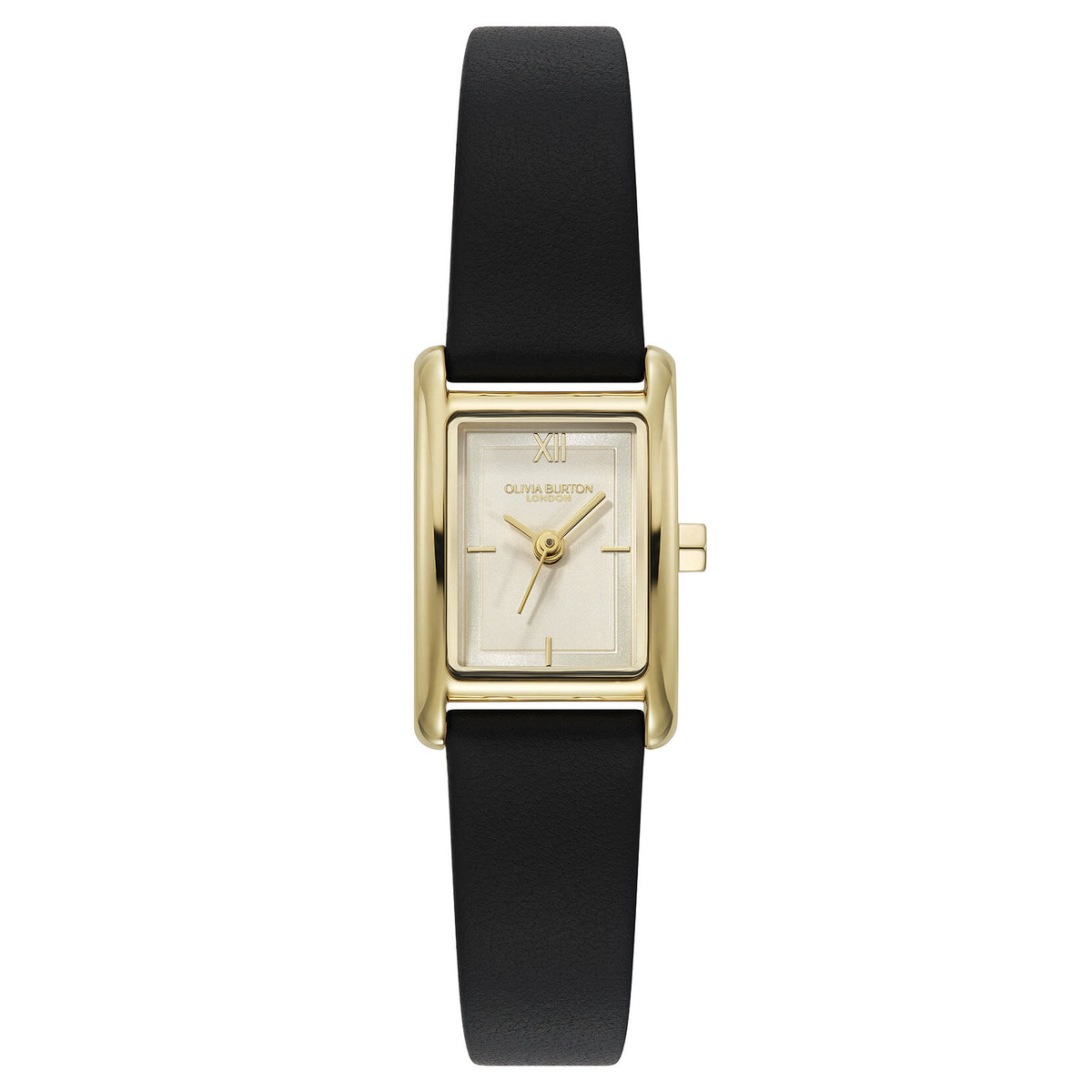 Classic 16mm Mini Grove Gold & Black Leather Strap Watch
