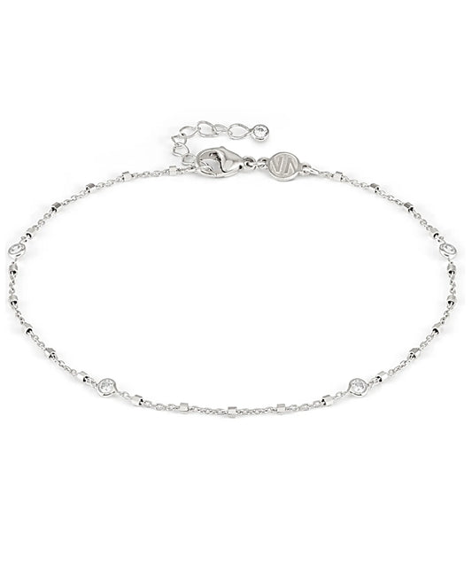 Sterling Silver CZ Anklet