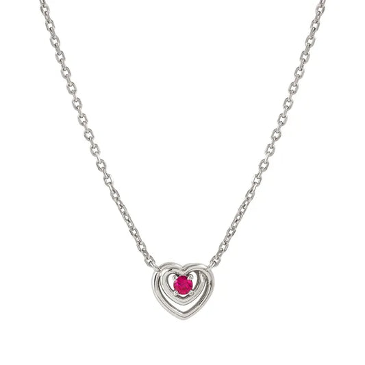 Nomination Cosmic Love Silver Red Heart CZ Necklace