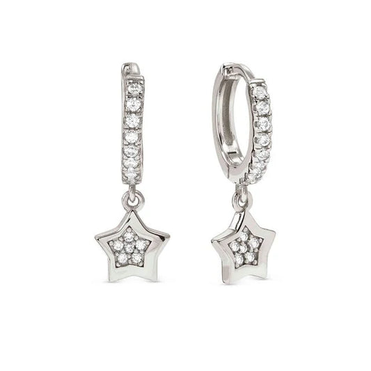 PETIT SPARKLE sil hoop star cz drop