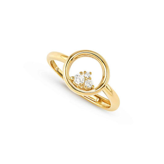 Dream Beats Ring with Zirconia Yellow Gold Round