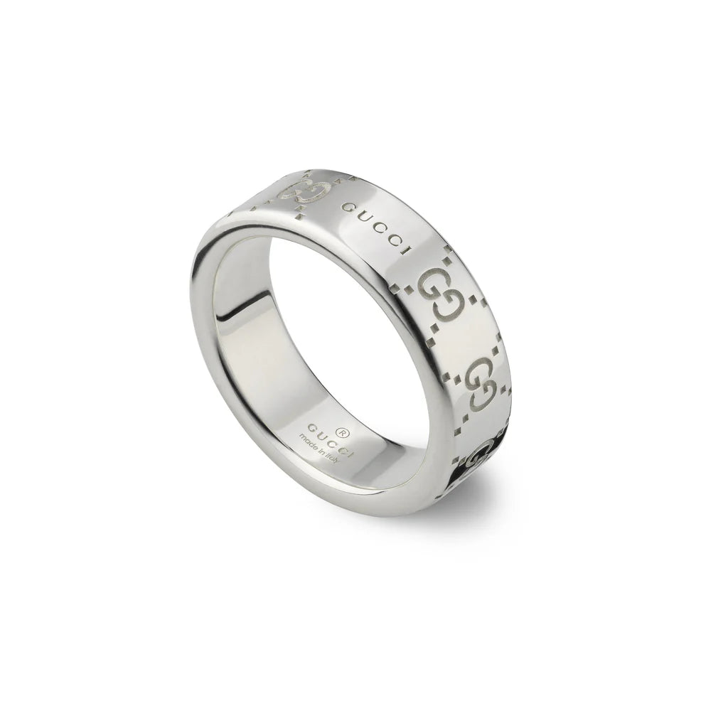 Silver Signature GUCCI Ring