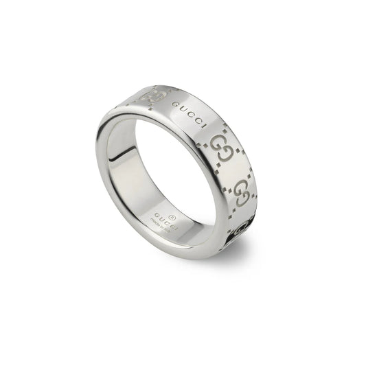 Silver Signature GUCCI Ring