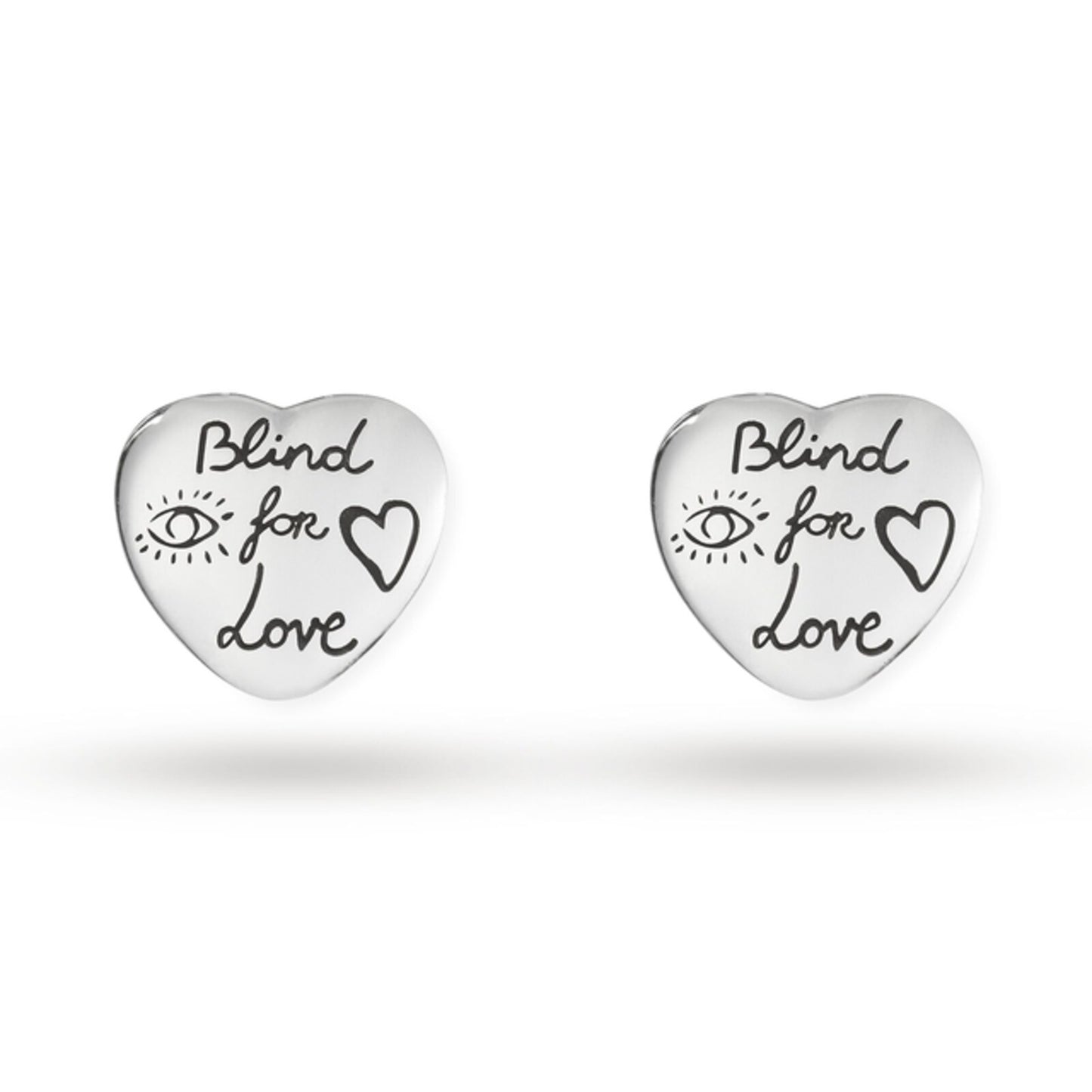 Silver Blind For Love GUCCI Stud Earrings