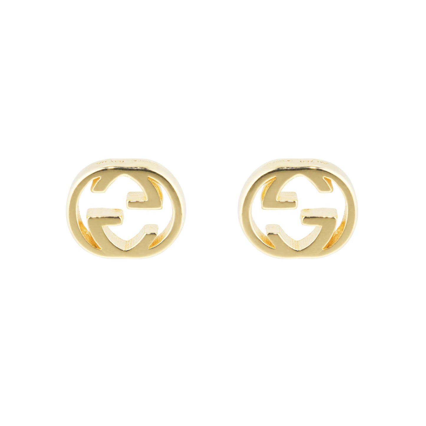 GUCCI 18ct Yellow Gold Interlocking Stud Earrings