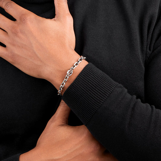 GUCCI Sterling Silver Interlocking Bracelet