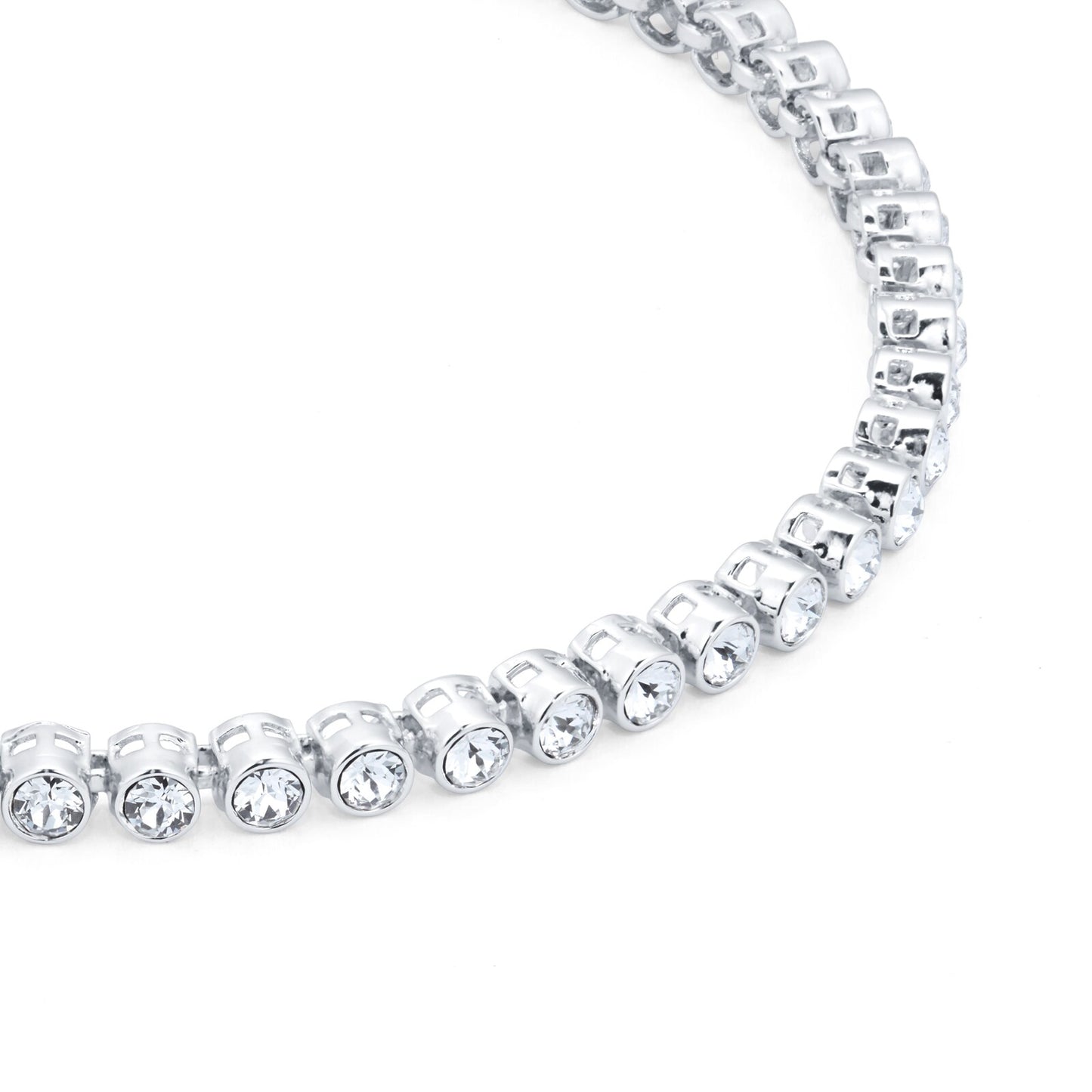 Imber Bracelet, White, Rhodium Plated