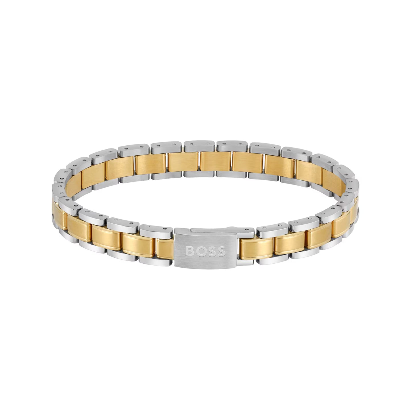Stainless Steel And Yellow Gold Coloured ID Bracelet