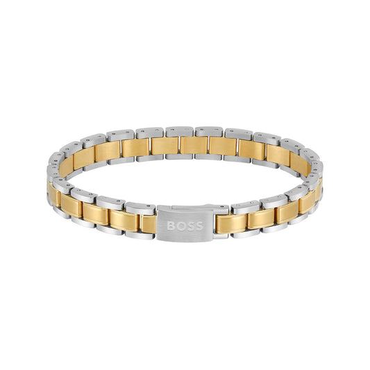 Stainless Steel And Yellow Gold Coloured ID Bracelet