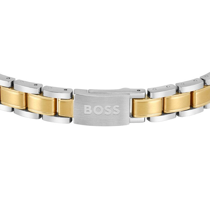 Stainless Steel And Yellow Gold Coloured ID Bracelet