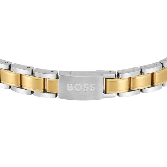 Stainless Steel And Yellow Gold Coloured ID Bracelet