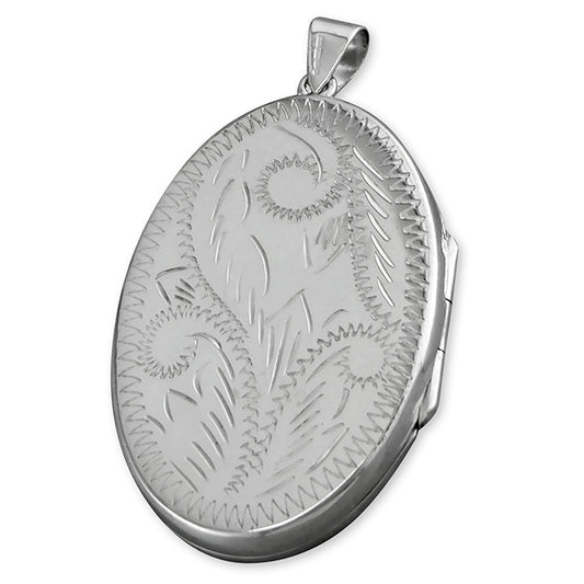 Flat Oval Patterned Locket
