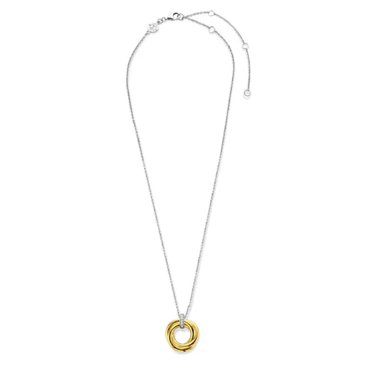 Cubic Zirconia Yellow Gold Plated Knot Necklace