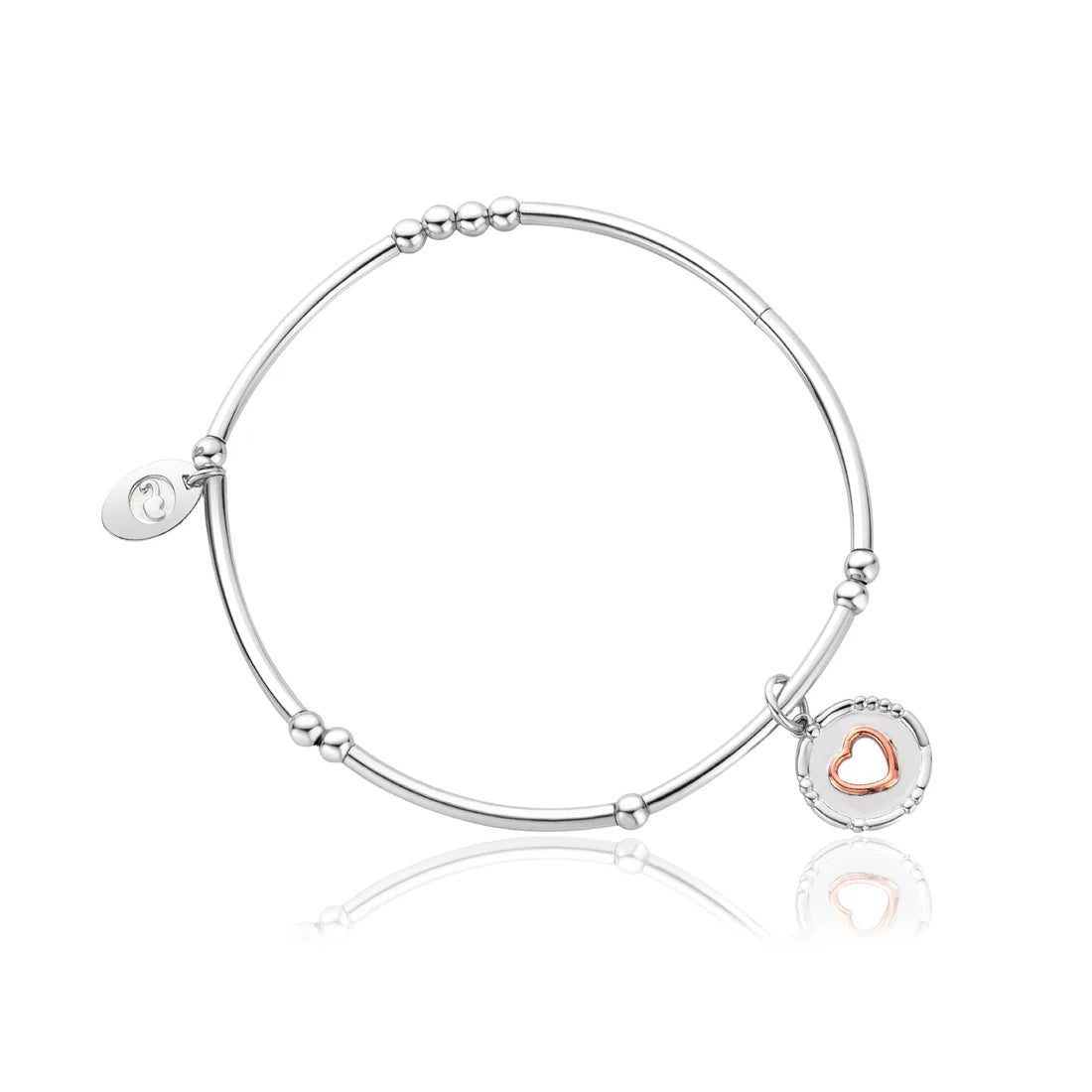 Silver Cariad Morse Bracelet