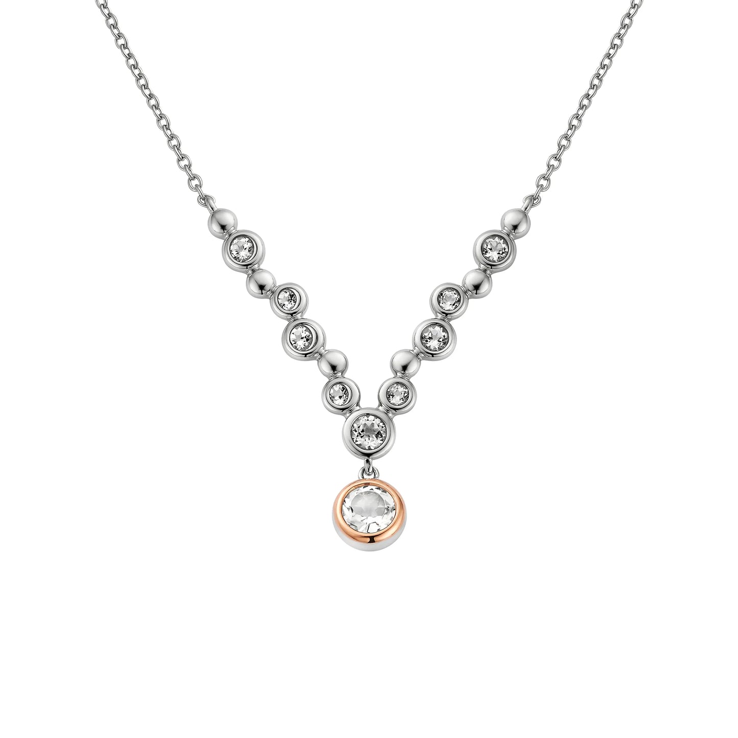 Celebration Sterling Silver Drop Necklace with Topaz