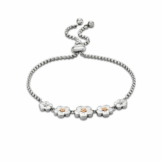 Nature's Wonder Sterling Silver Forget-Me-Not Adjustable Bracelet