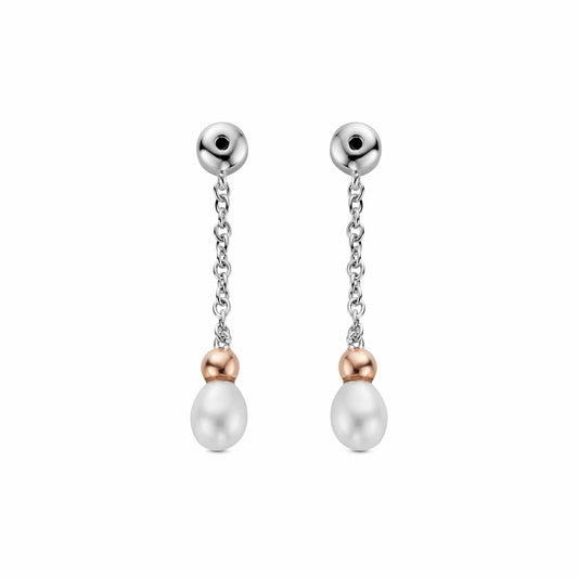 Nature's Wonder Sterling Silver Beachcomber Drop Earring Backs with Pearls