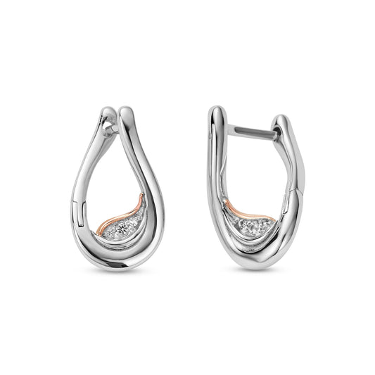 Past Present Future® Sterling Silver Twist Hoop Earrings with Topaz