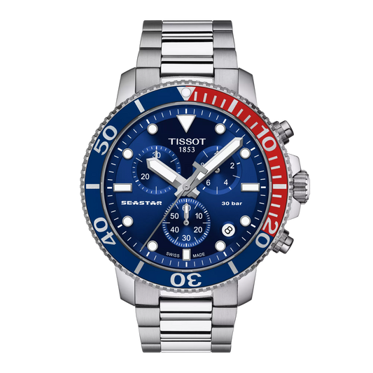 Seastar 1000 Chronograph Quartz | 45.5mm Stainless Steel Blue Dial