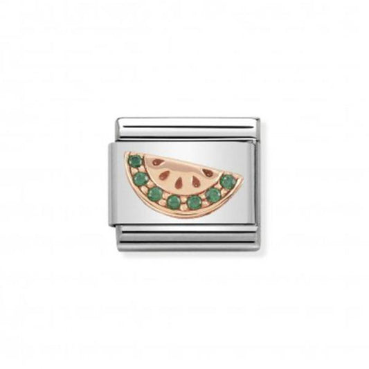 Rose Gold CZ Watermelon Charm