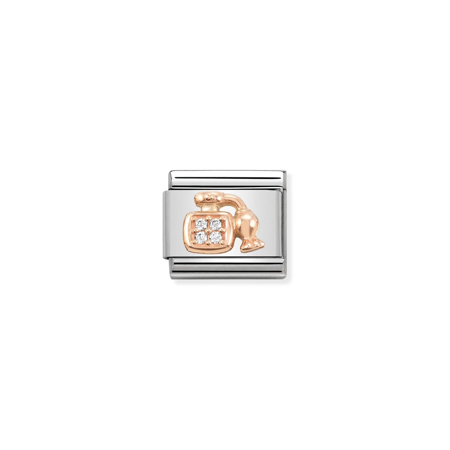 Rose Gold Cubic Zirconia Perfume Bottle Charm