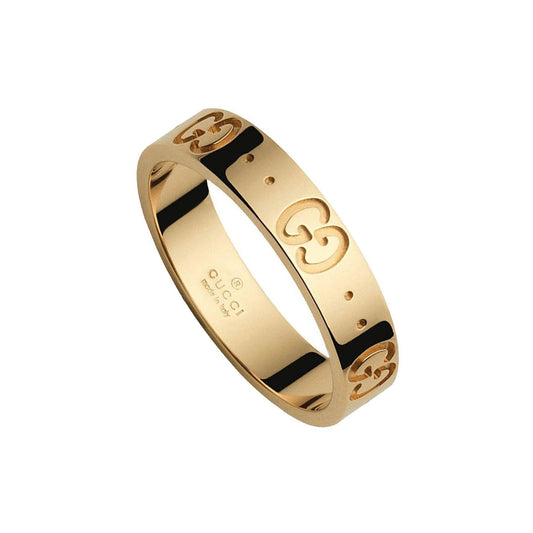 GUCCI Icon Logo 18ct Yellow Gold Ring