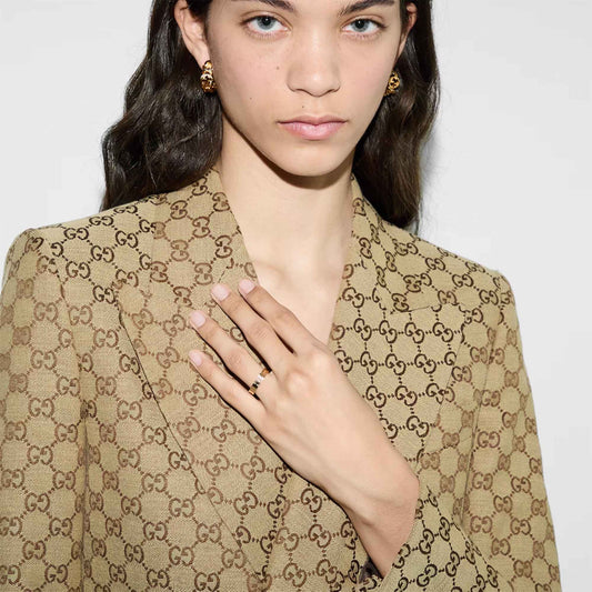 GUCCI Icon Logo 18ct Yellow Gold Ring