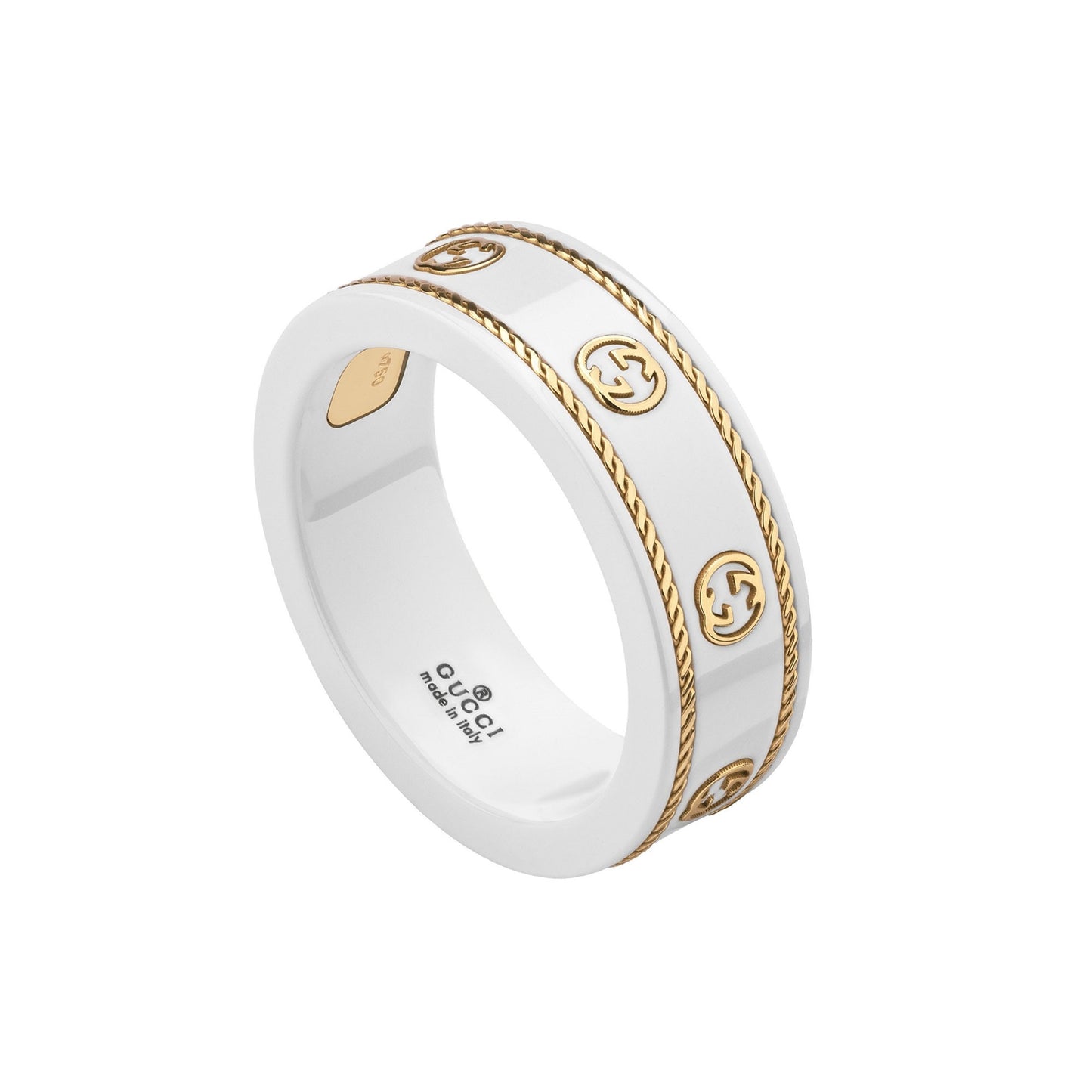 Yellow Gold and White Icon GUCCI Ring