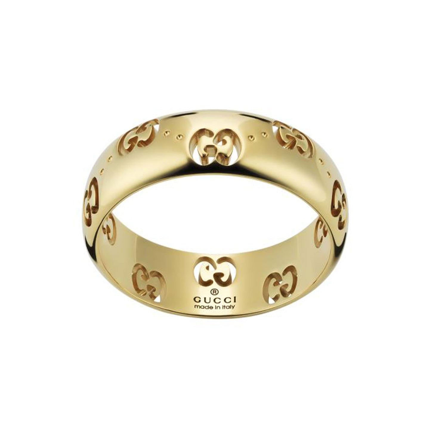 GUCCI Icon 18ct 4mm Yellow Gold Ring
