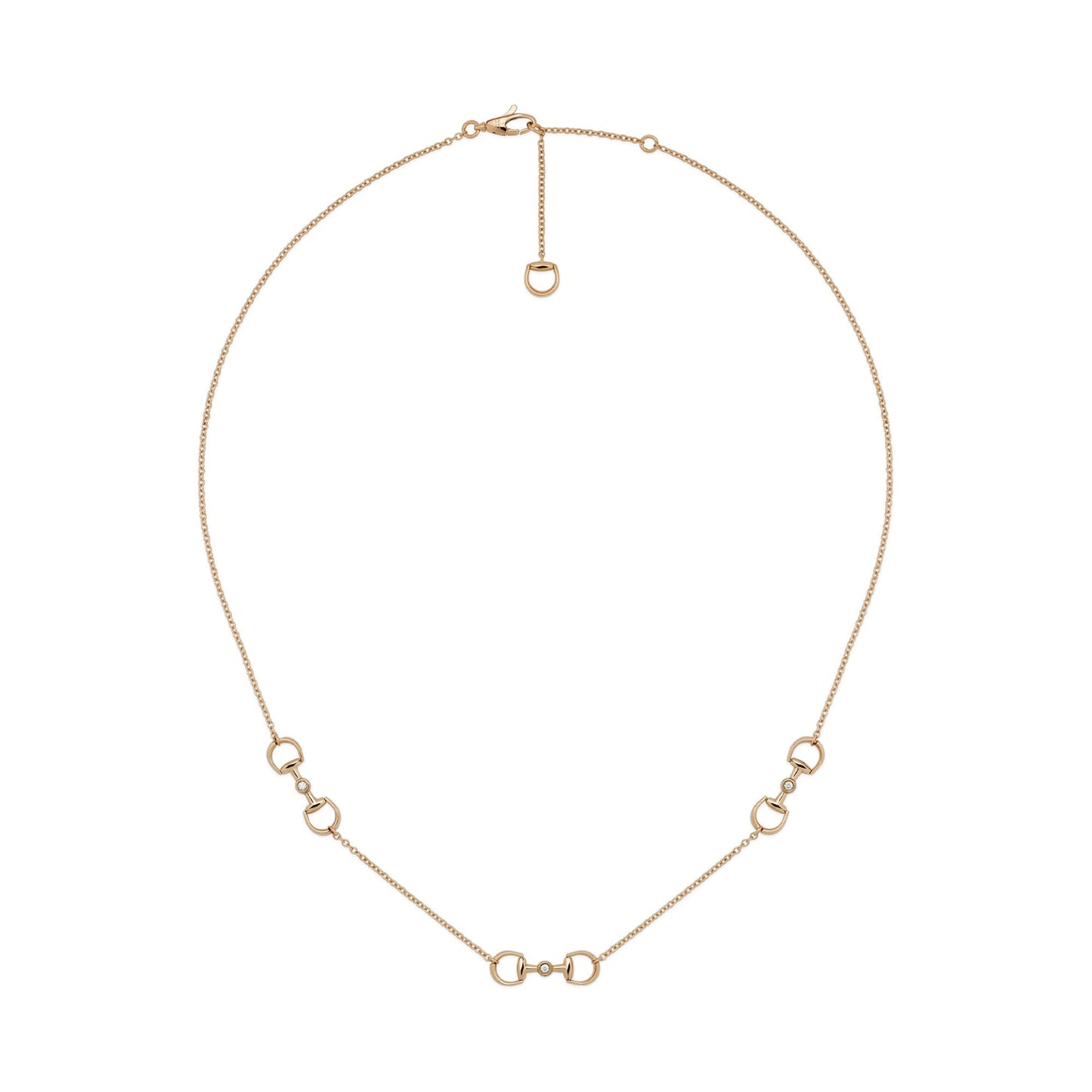GUCCI Horsebit 18ct Rose Gold Diamond Necklace