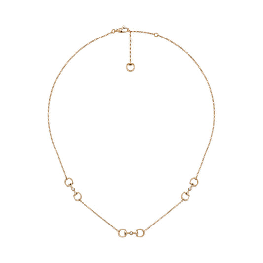 GUCCI Horsebit 18ct Rose Gold Diamond Necklace
