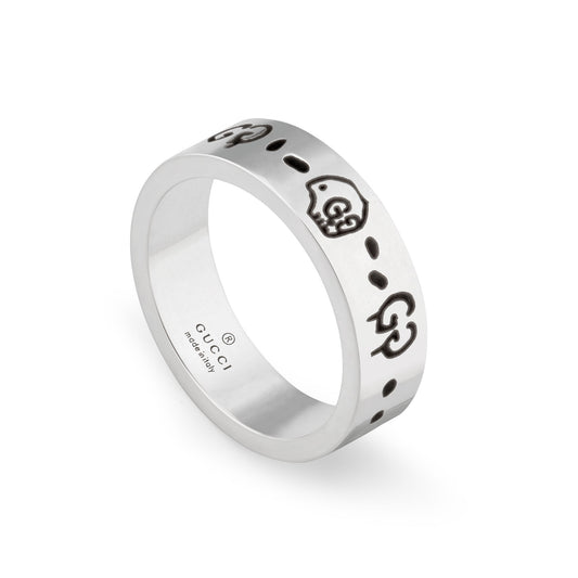 Sterling Silver GUCCI Ghost Ring 4mm