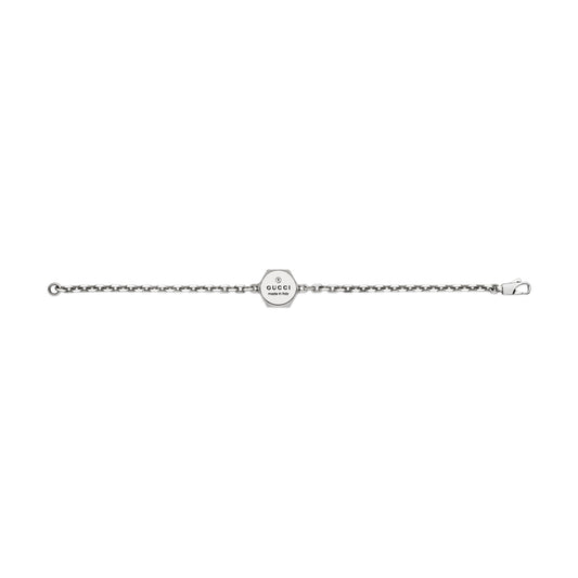 Silver GUCCI Trademark Hexagonal Bracelet