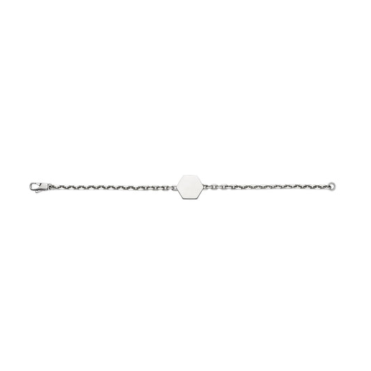 Silver GUCCI Trademark Hexagonal Bracelet
