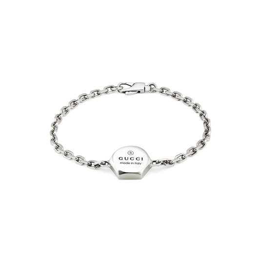 Silver GUCCI Trademark Hexagonal Bracelet