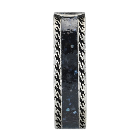 Silver & Black Interlocking Enamel GUCCI Silver Ring
