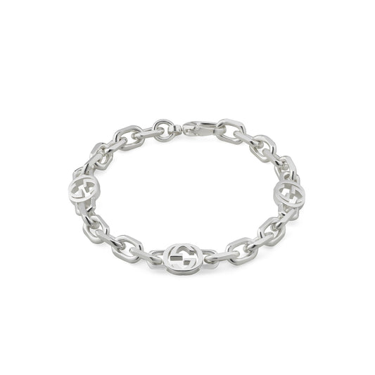 GUCCI Sterling Silver Interlocking Bracelet