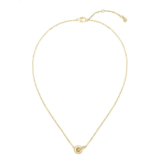 Ladies Live Precious Gold Plated Stainless Steel Circle Link Pendant Ladies Necklace
