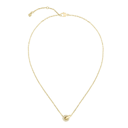 Ladies Live Precious Gold Plated Stainless Steel Circle Link Pendant Ladies Necklace