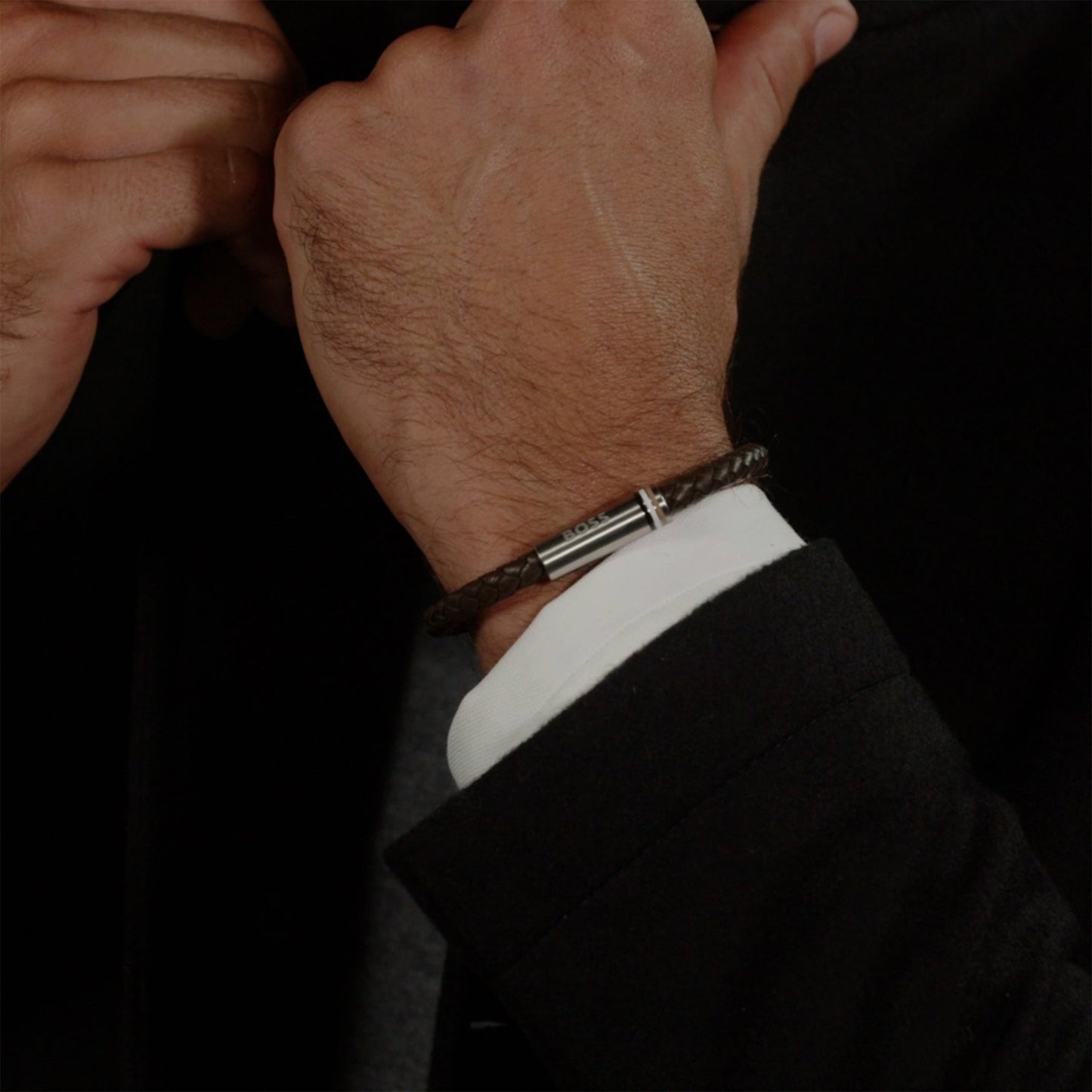 Gents Ares Brown Braided Bracelet