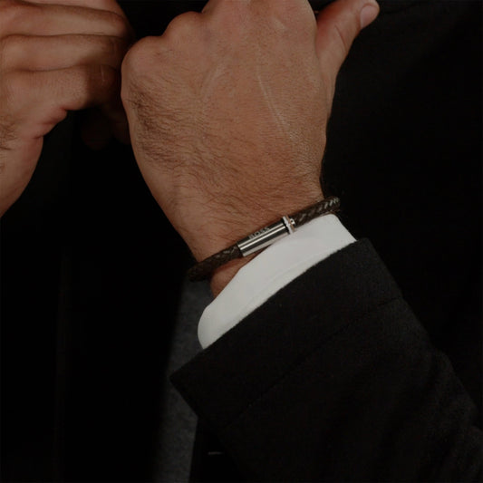 Gents Ares Brown Braided Bracelet